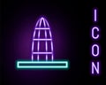 Glowing neon line Agbar tower icon isolated on black background. Barcelona, Spain. Colorful outline concept. Vector