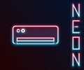 Glowing neon line Air conditioner icon isolated on black background. Split system air conditioning. Cool and cold Royalty Free Stock Photo