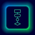Glowing neon line Algorithm icon isolated on black background. Algorithm symbol design from Artificial Intelligence Royalty Free Stock Photo