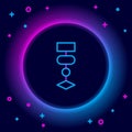 Glowing neon line Algorithm icon isolated on black background. Algorithm symbol design from Artificial Intelligence