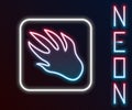 Glowing neon line Alligator crocodile paw footprint icon isolated on black background. Colorful outline concept. Vector