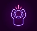 Glowing neon line Anger icon isolated on black background. Anger, rage, screaming concept. Colorful outline concept