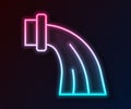 Glowing neon line Aquarius zodiac sign icon isolated on black background. Astrological horoscope collection. Vector Royalty Free Stock Photo