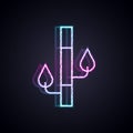 Glowing neon line Bamboo icon isolated on black background. Vector