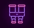 Glowing neon line Binoculars icon isolated on black background. Find software sign. Spy equipment symbol. Colorful