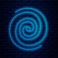 Glowing neon line Black hole icon isolated on brick wall background. Space hole. Collapsar. Vector Illustration Royalty Free Stock Photo