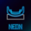 Glowing neon line Boat swing icon isolated on black background. Childrens entertainment playground. Attraction riding Royalty Free Stock Photo