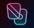 Glowing neon line Boxing training paws icon isolated on black background. Vector Royalty Free Stock Photo