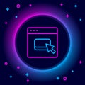 Glowing neon line Browser files icon isolated on black background. Colorful outline concept. Vector Royalty Free Stock Photo