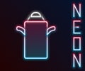 Glowing neon line Can container for milk icon isolated on black background. Colorful outline concept. Vector Royalty Free Stock Photo