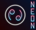 Glowing neon line Cancer zodiac sign icon isolated on black background. Astrological horoscope collection. Colorful Royalty Free Stock Photo