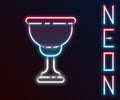 Glowing neon line Christian chalice icon isolated on black background. Christianity icon. Happy Easter. Colorful outline Royalty Free Stock Photo