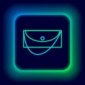 Glowing neon line Clutch bag icon isolated on black background. Women clutch purse. Colorful outline concept. Vector