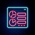 Glowing neon line Computer api interface icon isolated on brick wall background. Application programming interface API Royalty Free Stock Photo