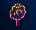 Glowing neon line Cotton candy icon isolated on black background. Vector