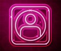 Glowing neon line Create account screen icon isolated on red background. Vector Royalty Free Stock Photo