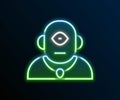 Glowing neon line Cyclops icon isolated on black background. Colorful outline concept. Vector