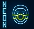 Glowing neon line Doctor pathologist icon isolated on black background. Colorful outline concept. Vector Royalty Free Stock Photo