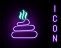 Glowing neon line Download arrow with folder icon isolated on black background. Colorful outline concept. Vector Royalty Free Stock Photo