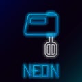 Glowing neon line Electric mixer icon isolated on black background. Kitchen blender. Colorful outline concept. Vector