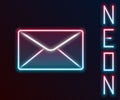 Glowing neon line Envelope icon isolated on black background. Email message letter symbol. Colorful outline concept Royalty Free Stock Photo