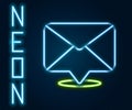 Glowing neon line Envelope icon isolated on black background. Email message letter symbol. Colorful outline concept Royalty Free Stock Photo