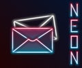 Glowing neon line Envelope icon isolated on black background. Email message letter symbol. Colorful outline concept Royalty Free Stock Photo