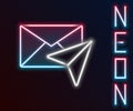 Glowing neon line Envelope icon isolated on black background. Email message letter symbol. Colorful outline concept Royalty Free Stock Photo