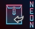 Glowing neon line Envelope icon isolated on black background. Received message concept. New, email incoming message, sms