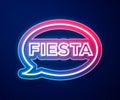 Glowing neon line Fiesta icon isolated on blue background. Vector
