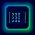 Glowing neon line Graphic tablet icon isolated on black background. Colorful outline concept. Vector Royalty Free Stock Photo