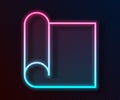 Glowing neon line Graphing paper for engineering icon isolated on black background. Vector Illustration