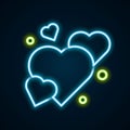 Glowing neon line Heart icon isolated on black background. Romantic symbol linked, join, passion and wedding. Happy