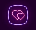 Glowing neon line Heart icon isolated on black background. Romantic symbol linked, join, passion and wedding. Happy