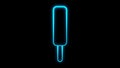 Glowing neon line Ice cream in waffle cone icon isolated on black background. Sweet symbol. Vector Illustration Royalty Free Stock Photo