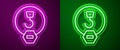 Glowing neon line Industrial hook icon isolated on purple and green background. Crane hook icon. Vector Royalty Free Stock Photo