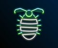 Glowing neon line Larva insect icon isolated on black background. Colorful outline concept. Vector