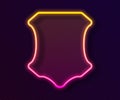 Glowing neon line Leather icon isolated on black background. Vector Illustration