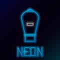 Glowing neon line Lift bag icon isolated on black background. Diving underwater equipment. Colorful outline concept