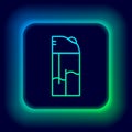 Glowing neon line Lighter icon isolated on black background. Colorful outline concept. Vector Royalty Free Stock Photo