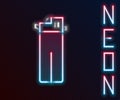 Glowing neon line Lighter icon isolated on black background. Colorful outline concept. Vector Illustration