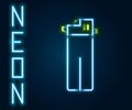 Glowing neon line Lighter icon isolated on black background. Colorful outline concept. Vector Illustration Royalty Free Stock Photo