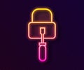 Glowing neon line Lockpicks or lock picks for lock picking icon isolated on black background. Vector Illustration