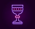 Glowing neon line Medieval goblet icon isolated on black background. Colorful outline concept. Vector Royalty Free Stock Photo