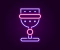 Glowing neon line Medieval goblet icon isolated on black background. Colorful outline concept. Vector Royalty Free Stock Photo