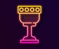 Glowing neon line Medieval goblet icon isolated on black background. Holy grail. Vector Royalty Free Stock Photo