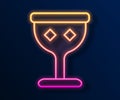 Glowing neon line Medieval goblet icon isolated on black background. Holy grail. Vector Royalty Free Stock Photo