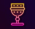 Glowing neon line Medieval goblet icon isolated on black background. Vector Royalty Free Stock Photo