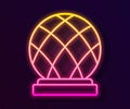 Glowing neon line Montreal Biosphere icon isolated on black background. Vector