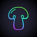 Glowing neon line Mushroom icon isolated Glowing neon line background. Vector